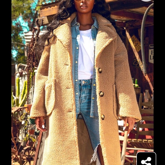 Longline Teddy Coat - Picture 1 of 4